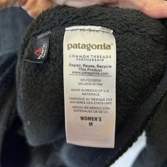Patagonia Black Re-Tool 1/4 Snap Textured LS Fleece Pullover Size M - Picture 10 of 13